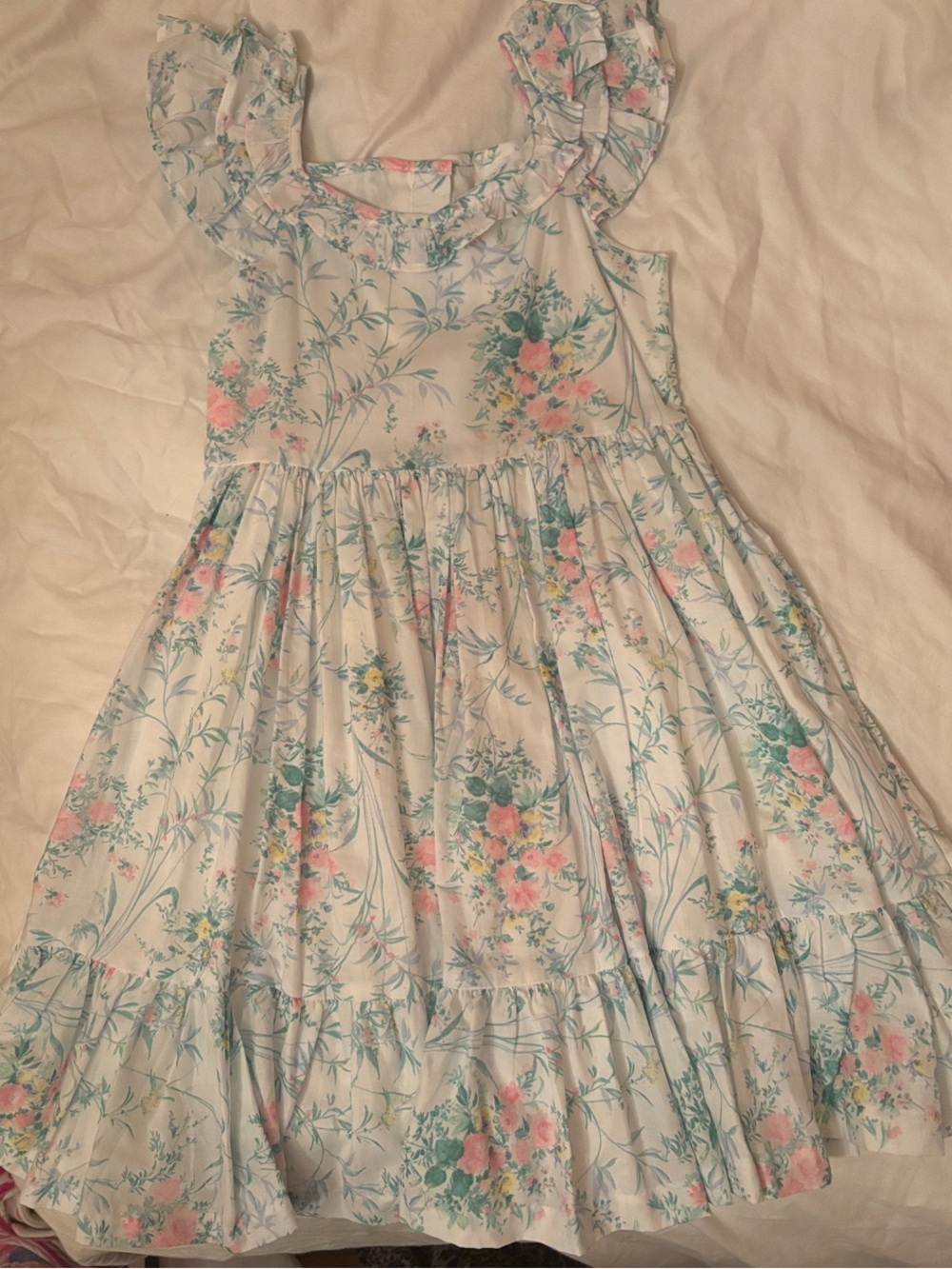 2-pk sleeveless summer floral dresses size 6-7 - Picture 2 of 6